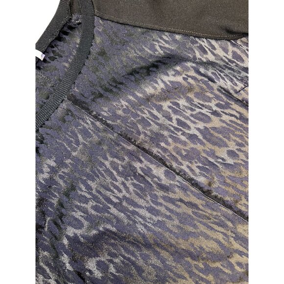 Elie Tahari Leopard Jacquard Seamed Top Small Money Goth Sophisticated - Picture 10 of 11